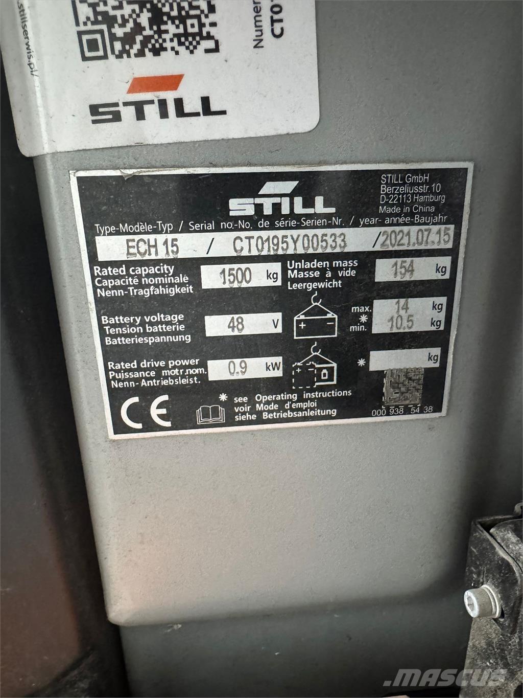 Still ECH 15 手推堆垛车