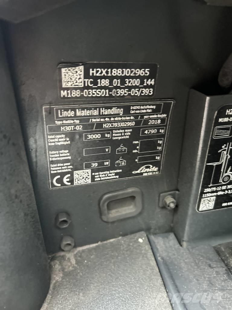 Linde H30T-02 天然气叉车