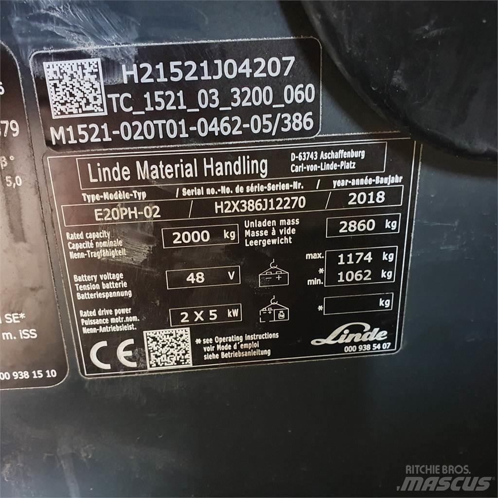 Linde E20PH 电动叉车
