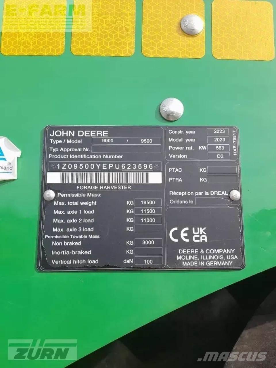 John Deere 9500 自走式青贮饲料收割机