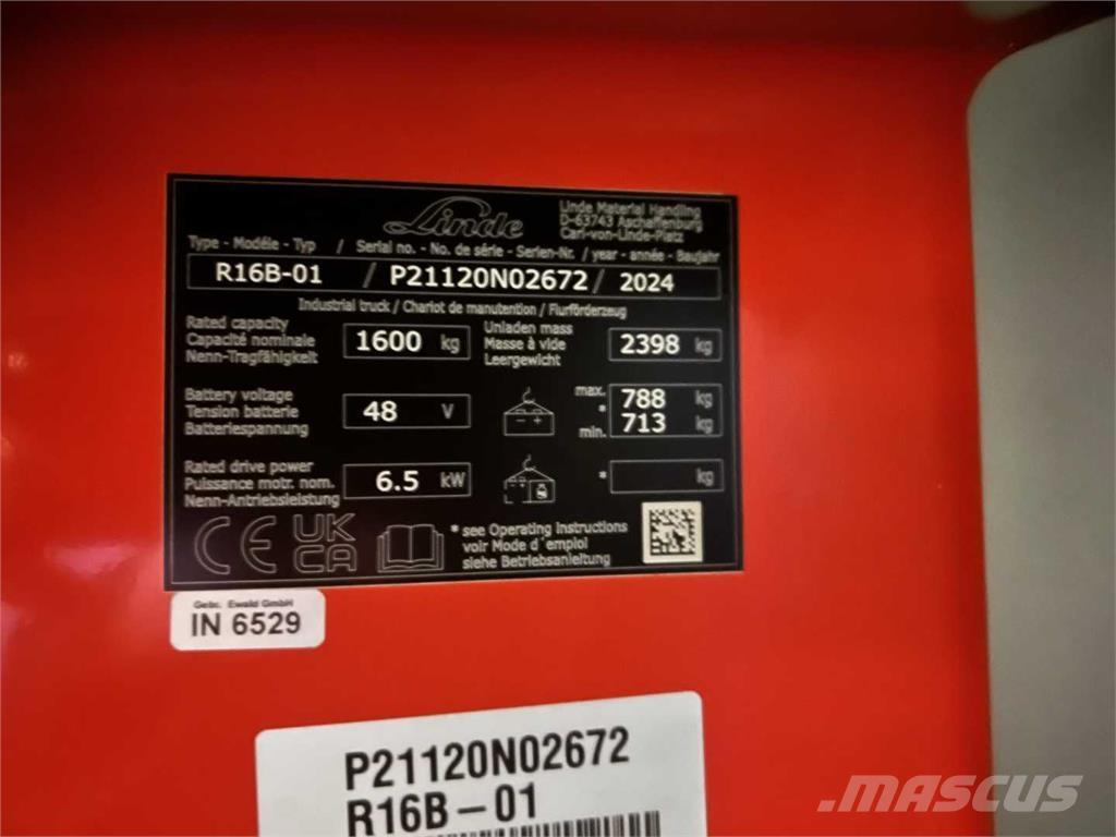 Linde R16B 前移式叉车