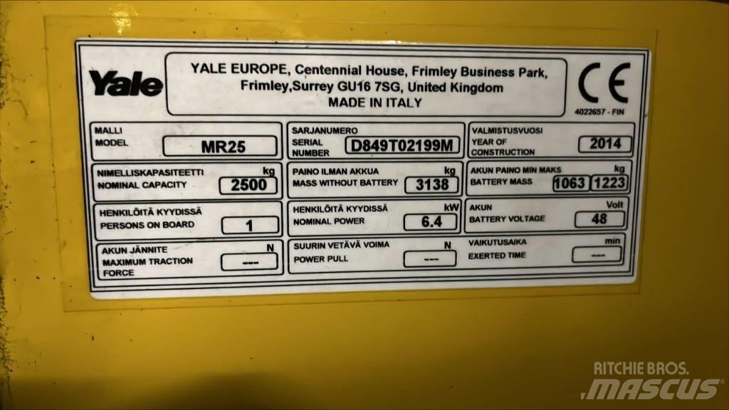 Yale MR25 前移式叉车