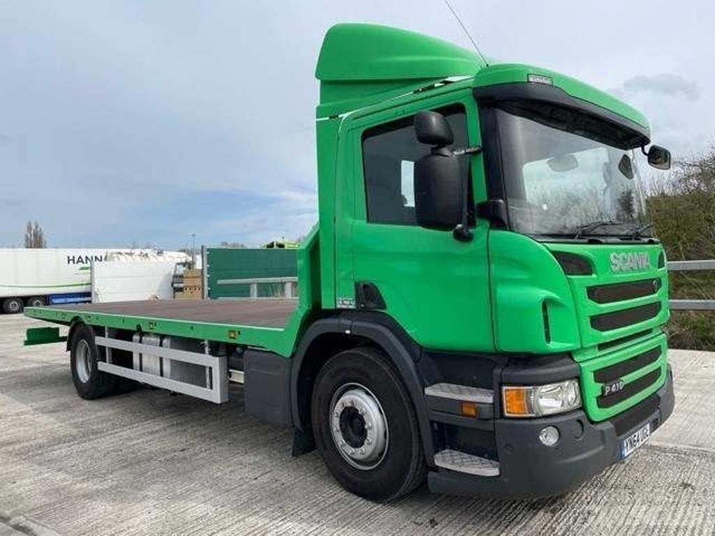 Scania P 410 平板栏板货车