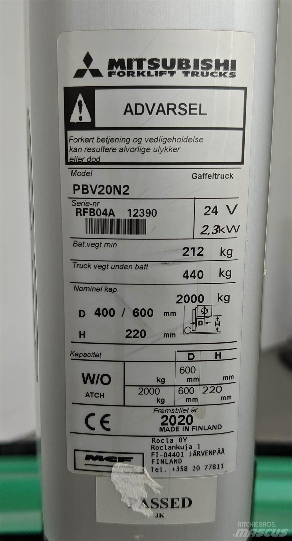 Mitsubishi PBV20N2 其他叉车