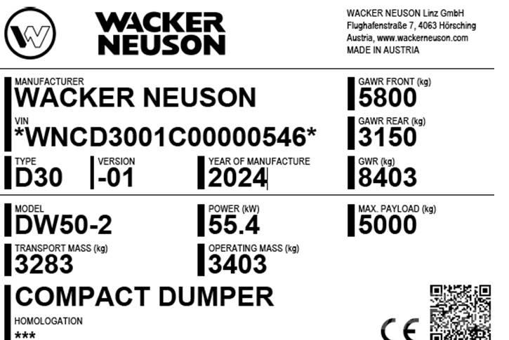 Wacker Neuson DW50-2 翻斗车\公路型自卸车