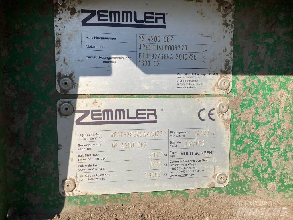Zemmler MS4200 移动式筛分机