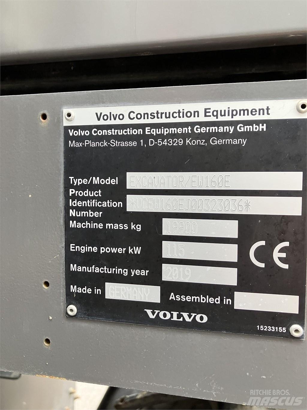 Volvo EW 160 E 轮式挖掘机