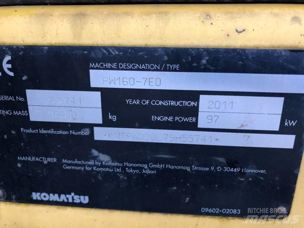 Komatsu PW160-7E0 轮式挖掘机