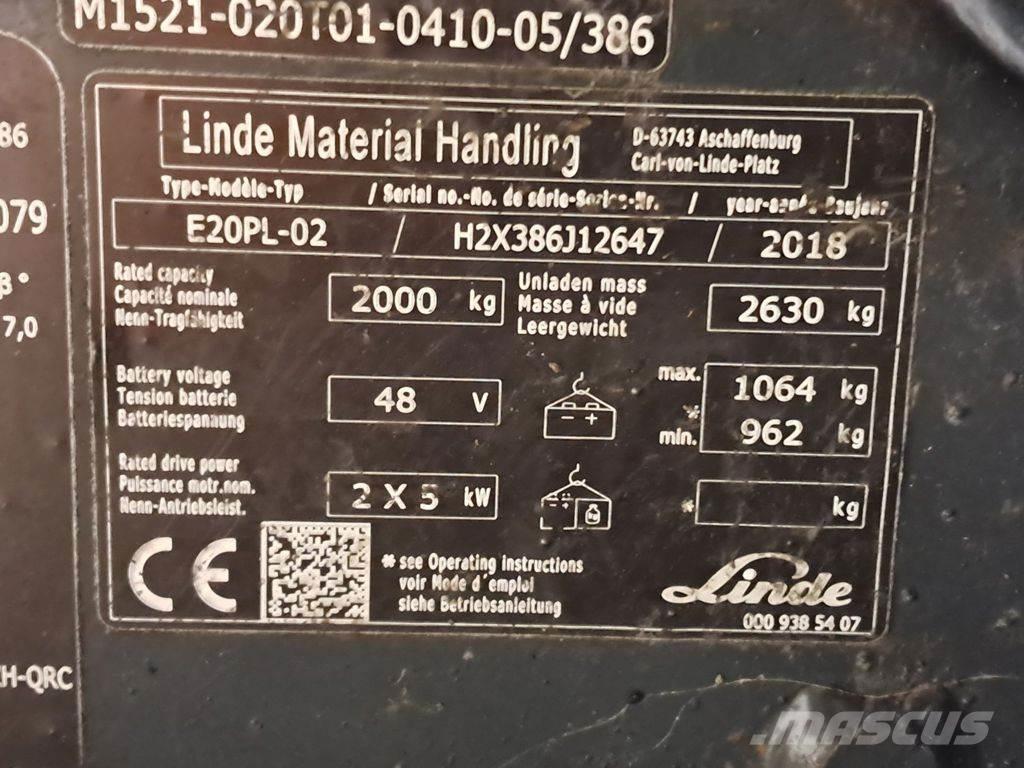 Linde E20PL-02 电动叉车