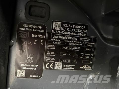 Linde E20L-02 电动叉车