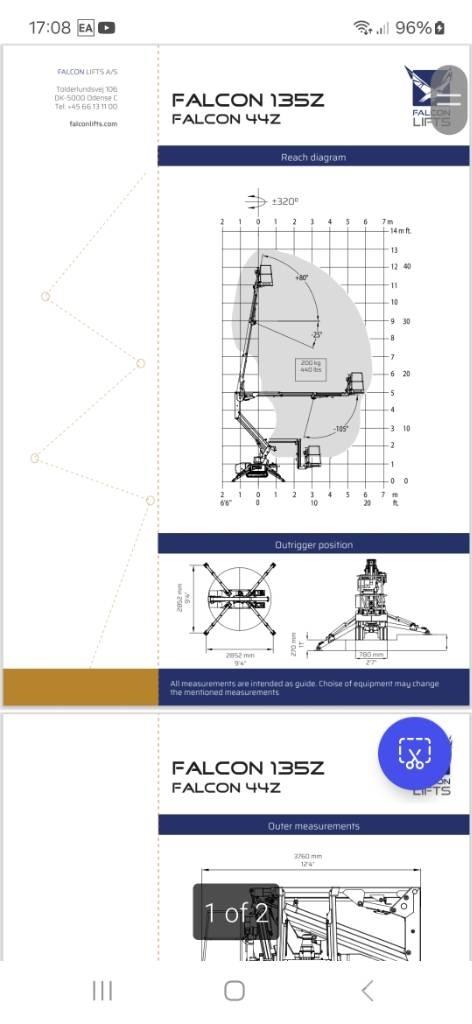 Falcon Z135 其他升降机和高空作业平台