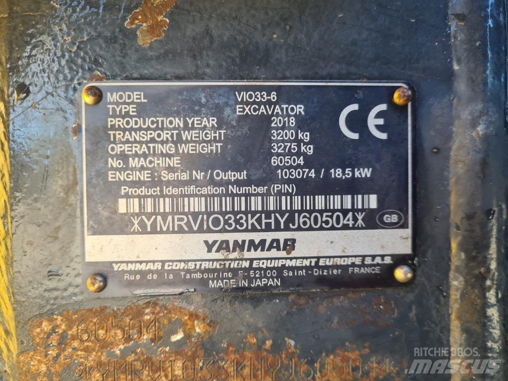 Yanmar VIO33-6 小型挖掘机