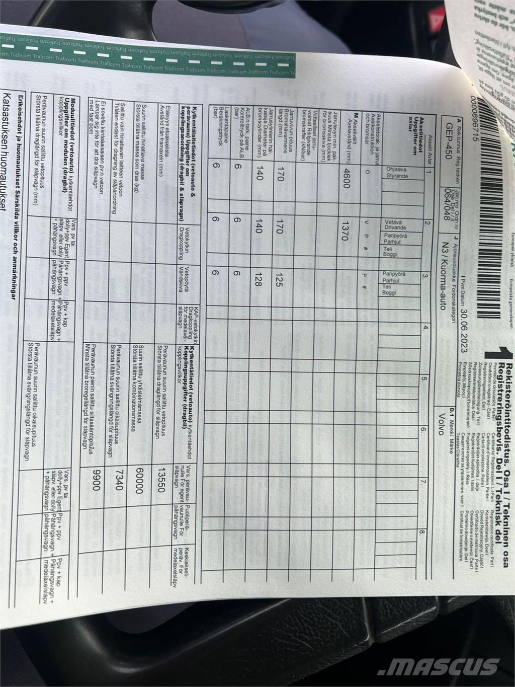 Volvo FH12 6X2 可拆卸式卡车