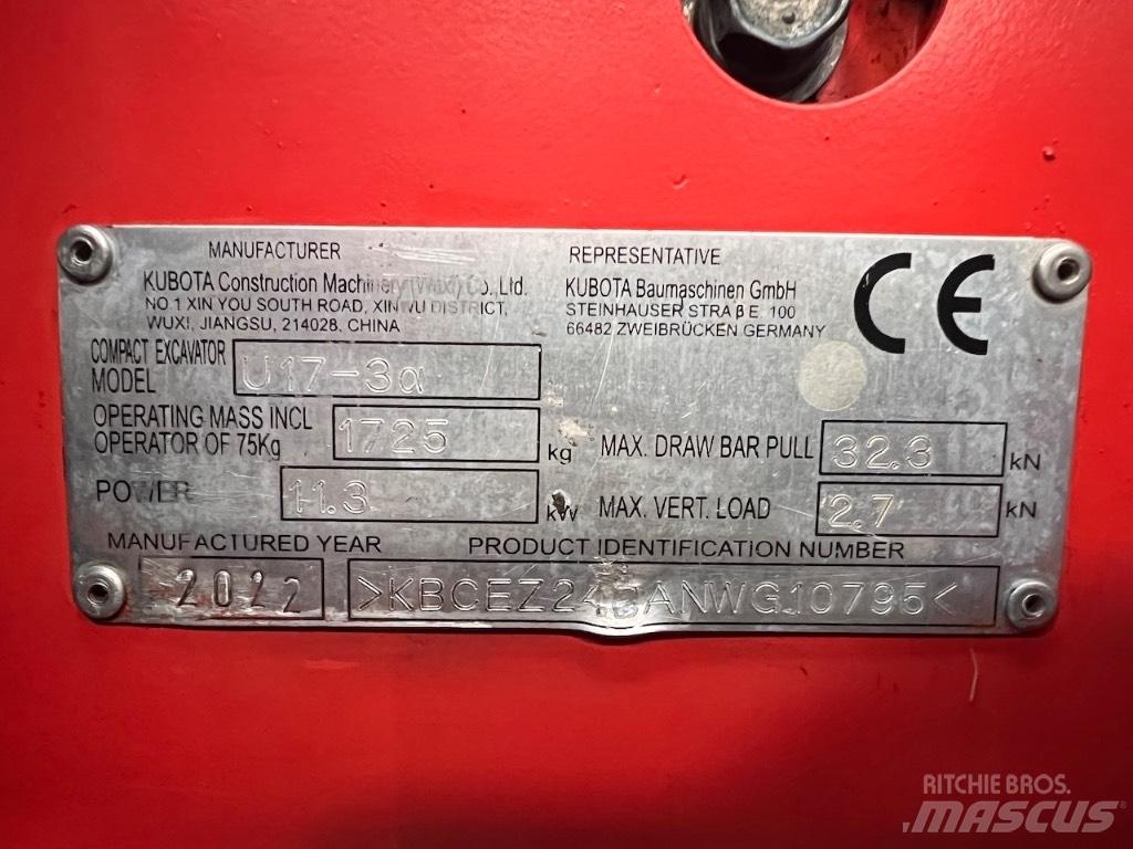 Kubota U 17-3 小型挖掘机