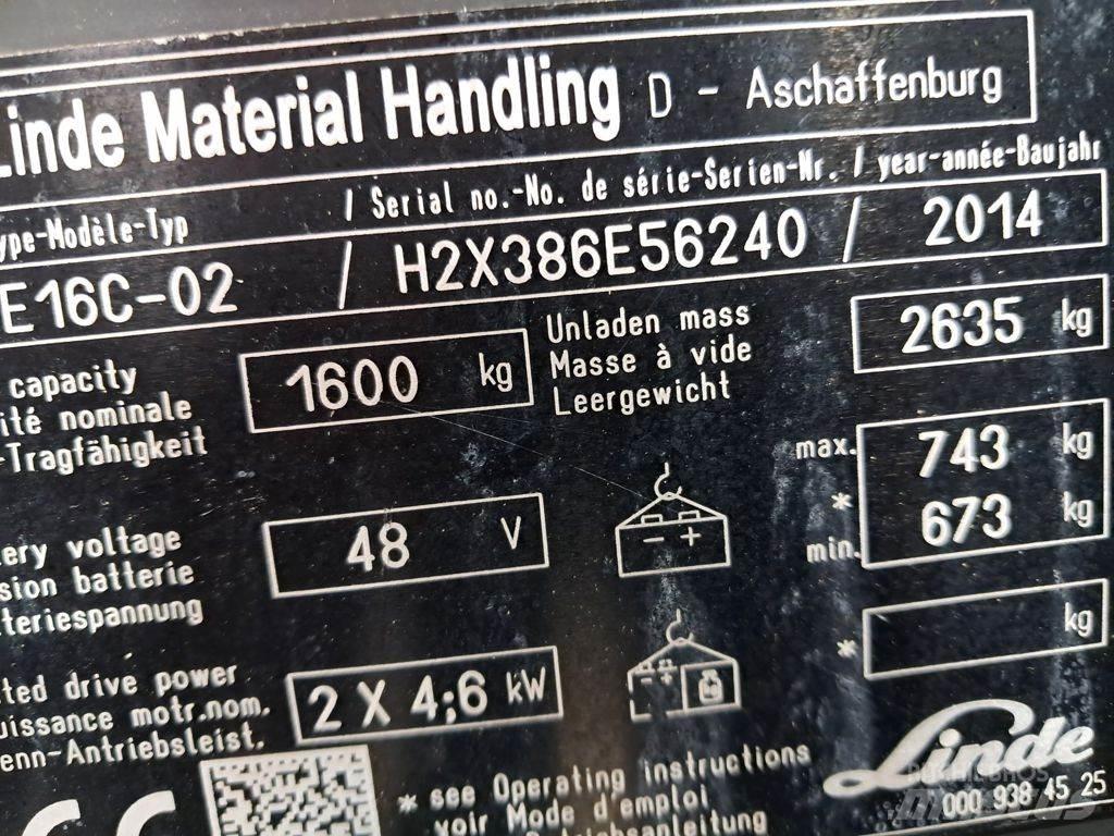 Linde E16C-02 电动叉车