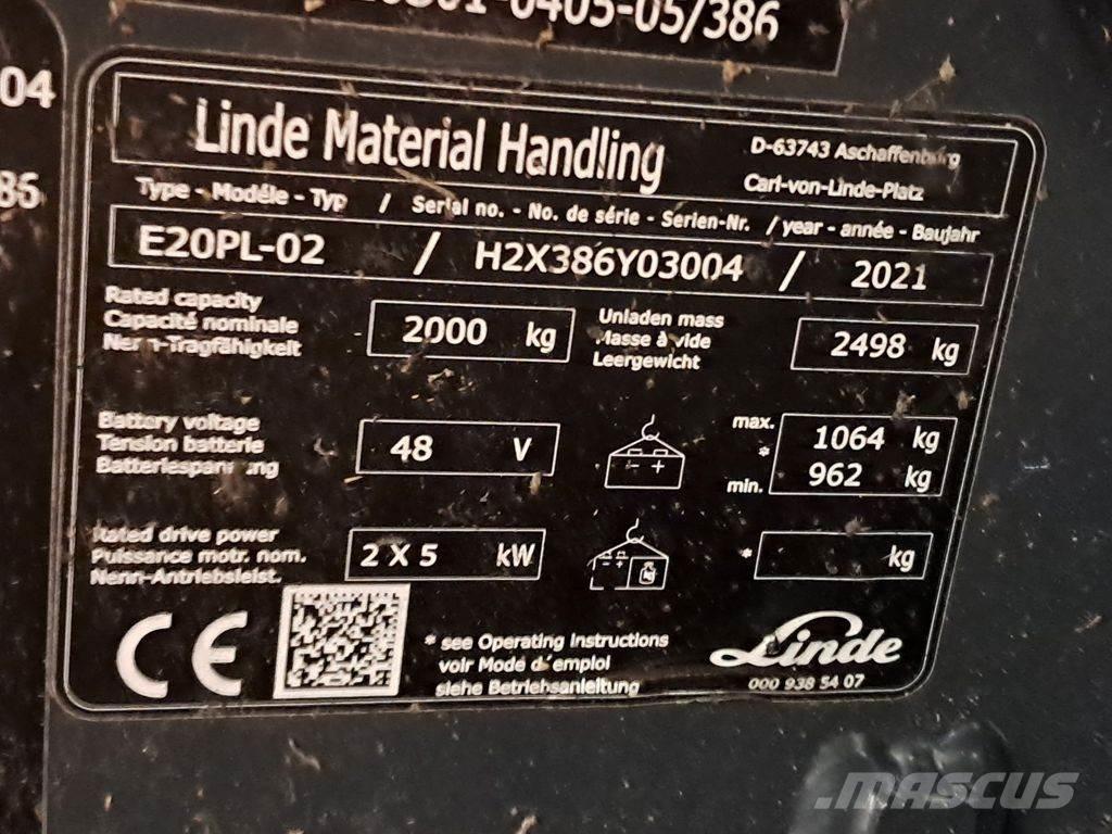 Linde E20PL-02 电动叉车