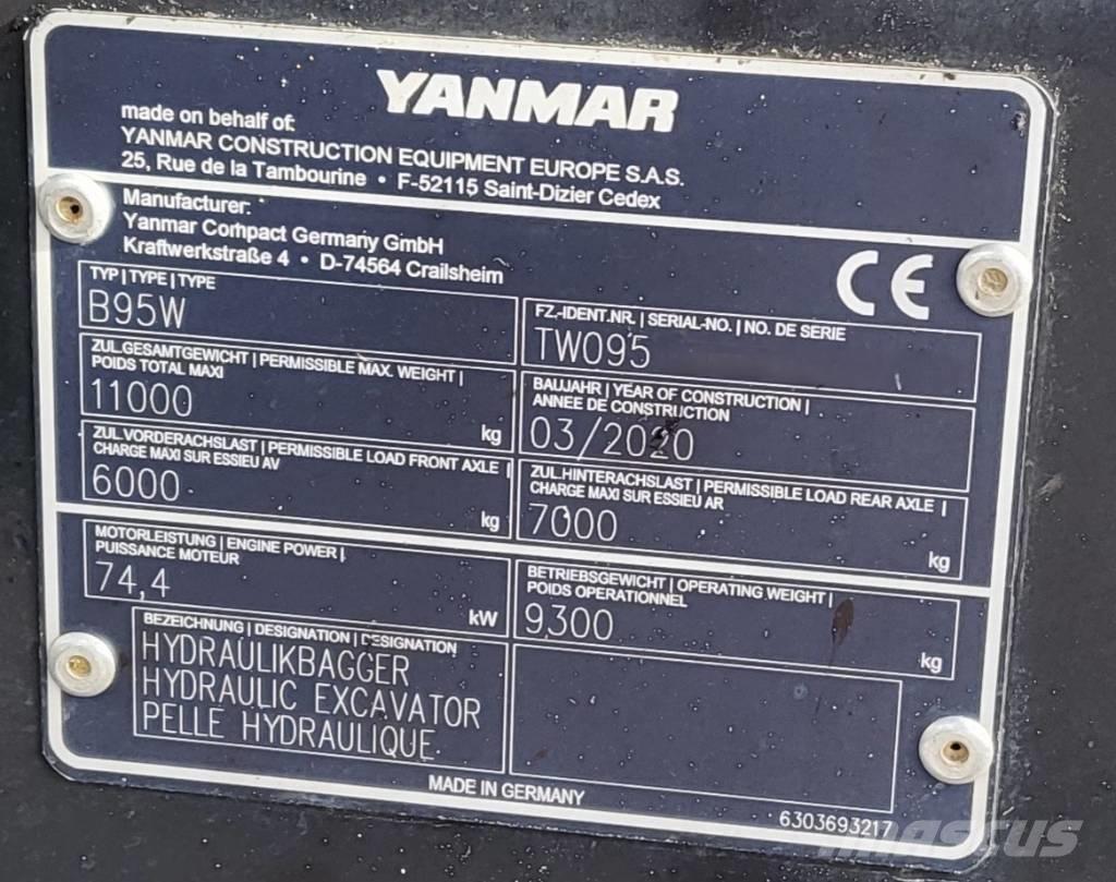 Yanmar B 95 W 轮式挖掘机