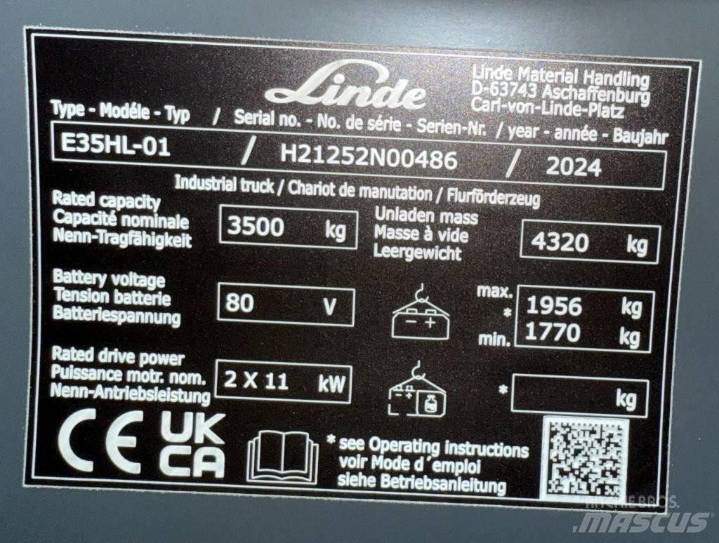 Linde E35HL/1252-01 电动叉车