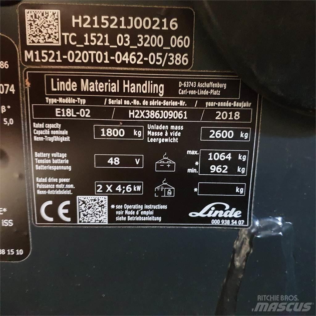 Linde E18L 电动叉车