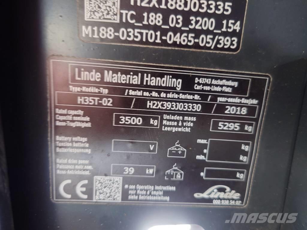 Linde H35T/393-02 天然气叉车