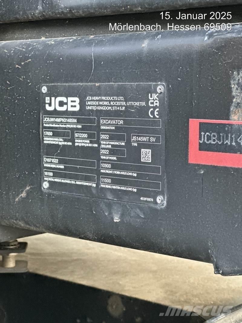 JCB JS145W PLUS 轮式挖掘机