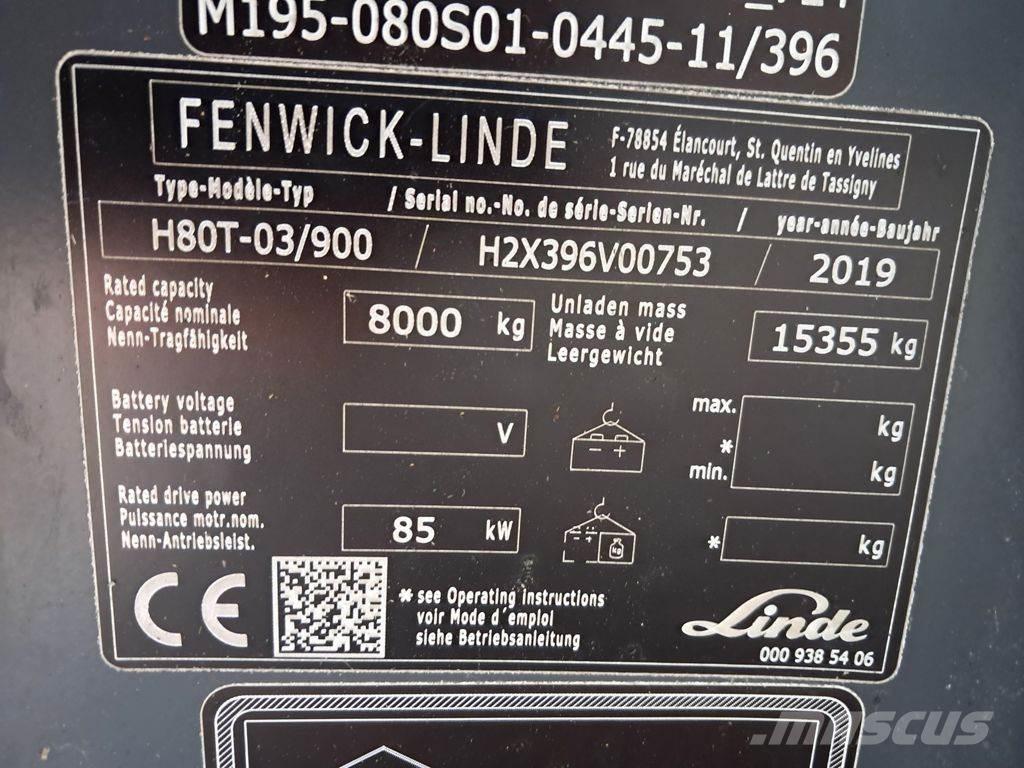 Linde H80T/03-900 天然气叉车