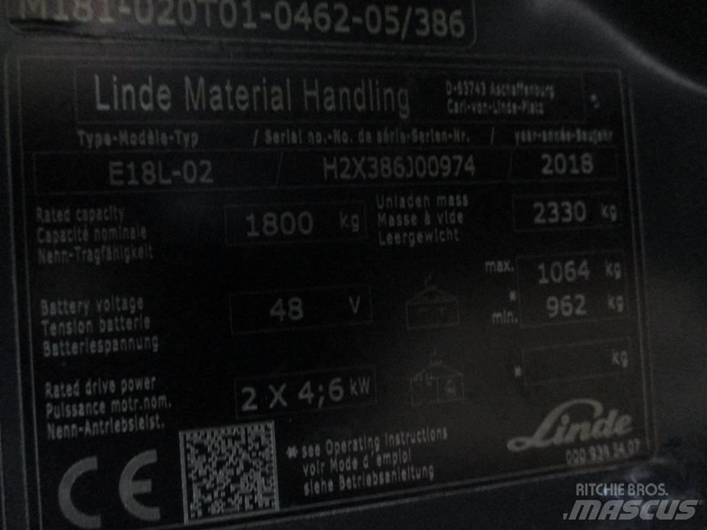 Linde E18L 电动叉车