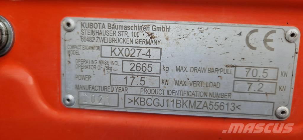 Kubota KX 027-4 小型挖掘机