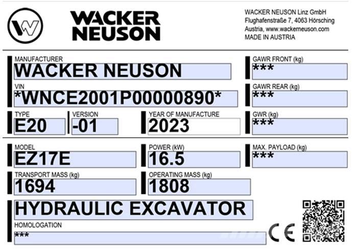 Wacker Neuson EZ 17e 履带挖掘机