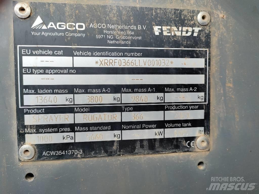 Fendt Rogator 366 牵引式喷雾机
