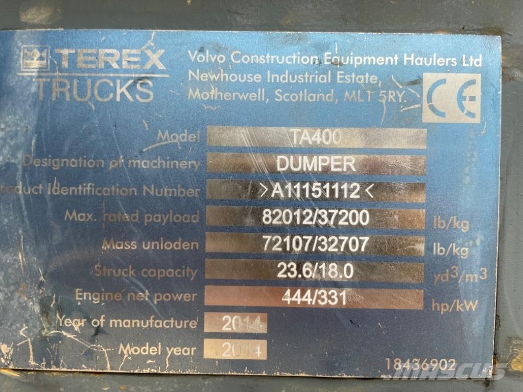 Terex TA 400 铰接式自卸车