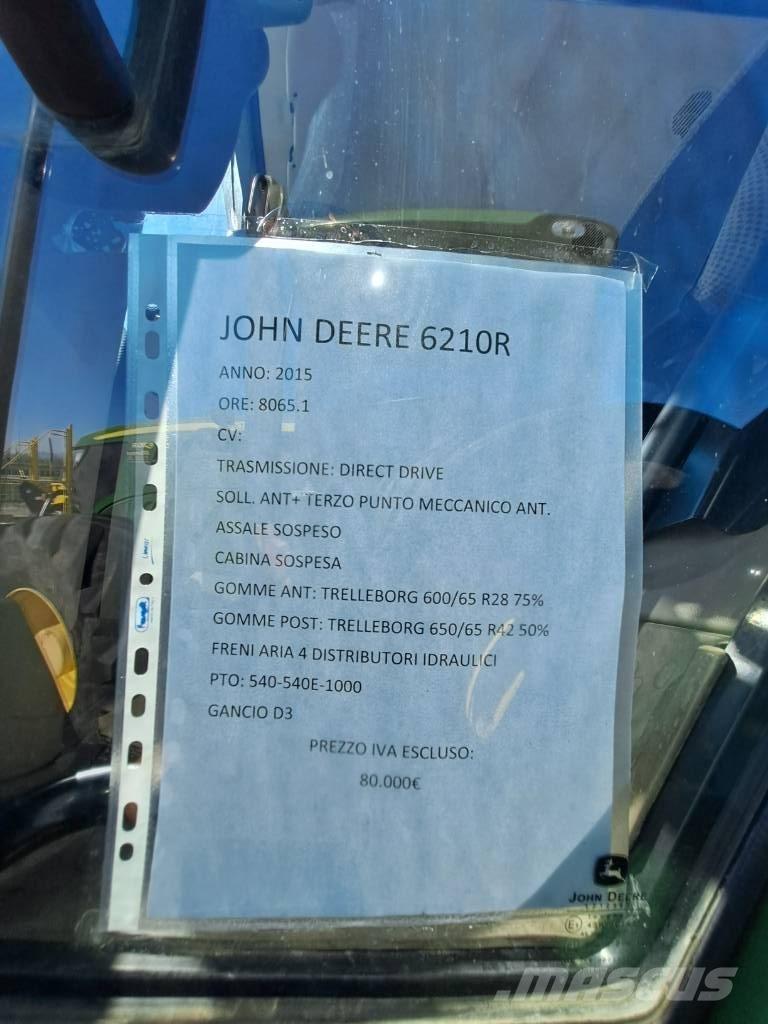 John Deere 6210 R 拖拉机/农用车