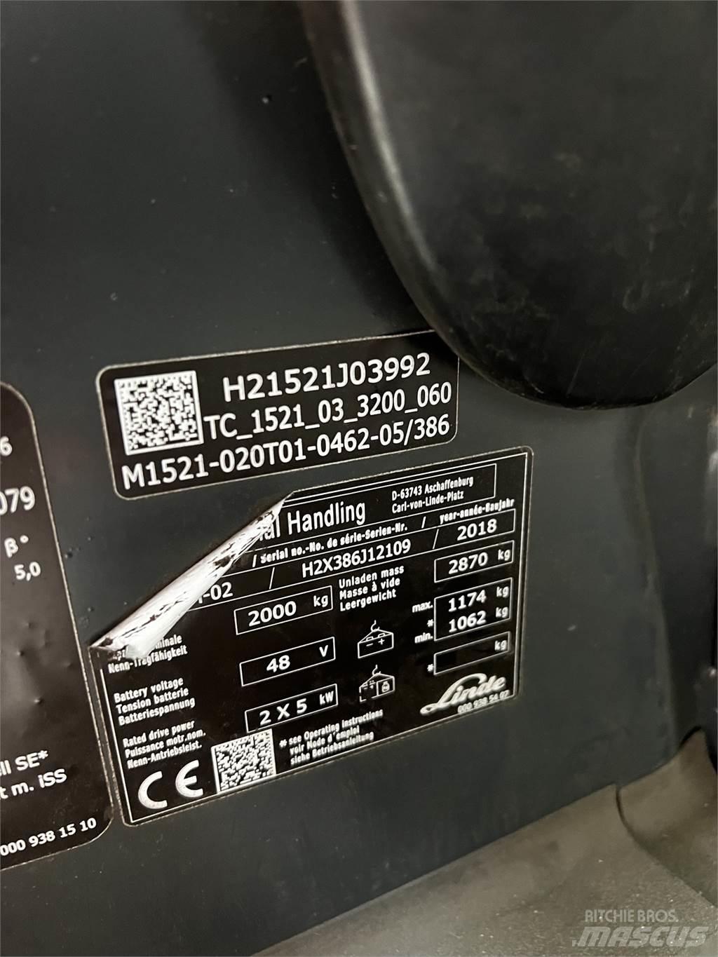 Linde E20PH 电动叉车