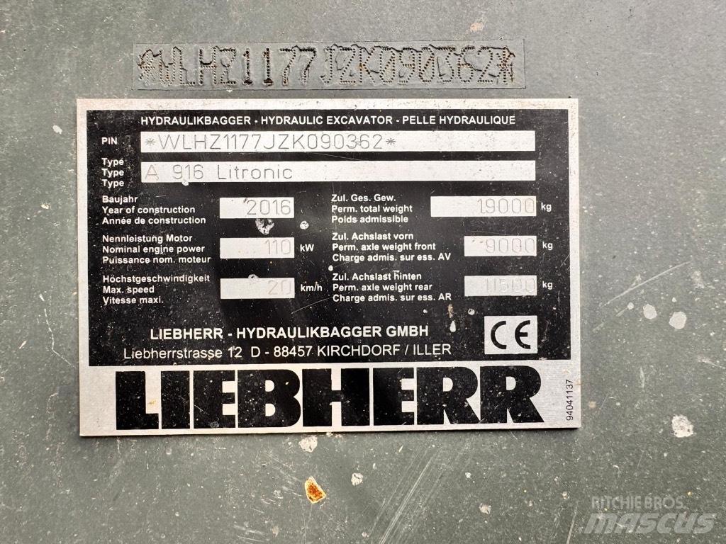 Liebherr A 916 轮式挖掘机
