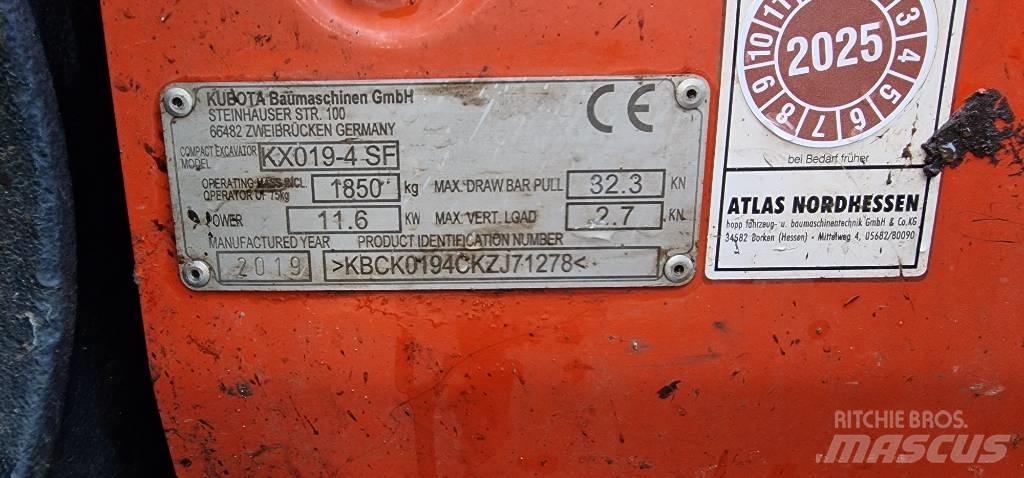 Kubota KX 019-4 小型挖掘机