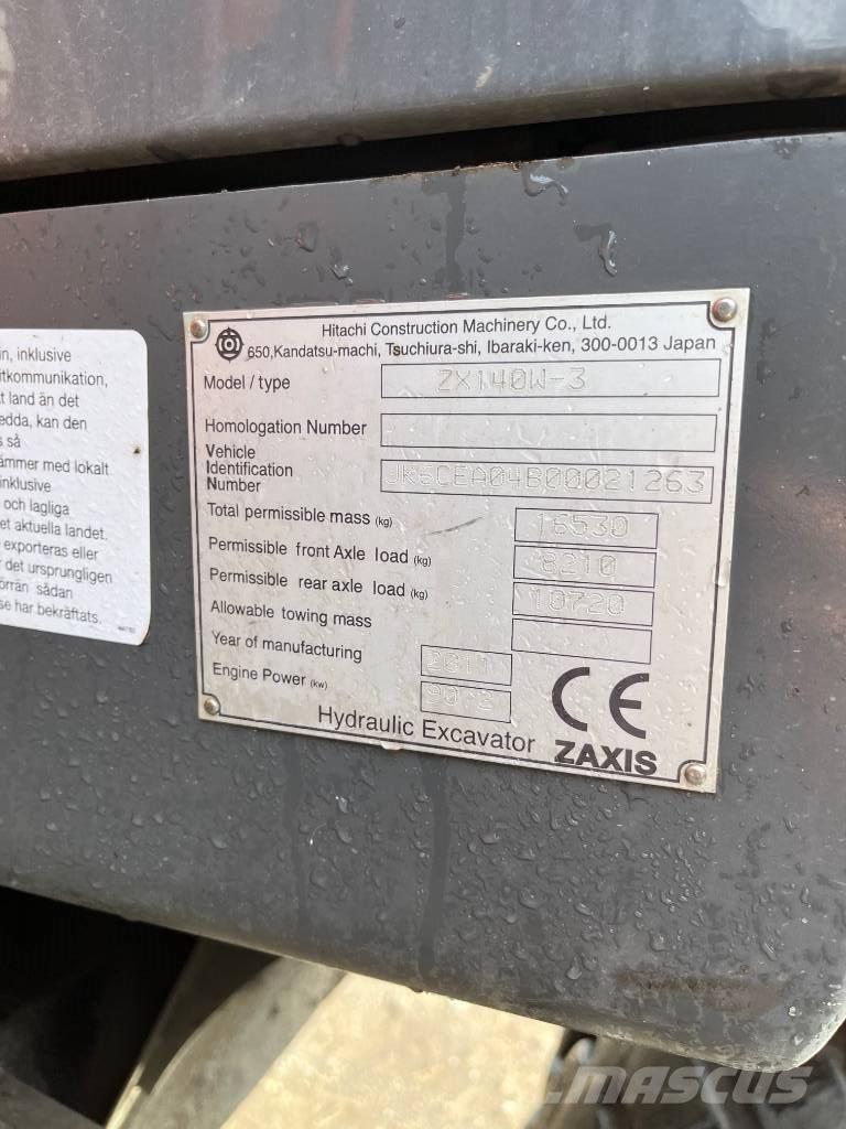 Hitachi ZX140W-3 轮式挖掘机