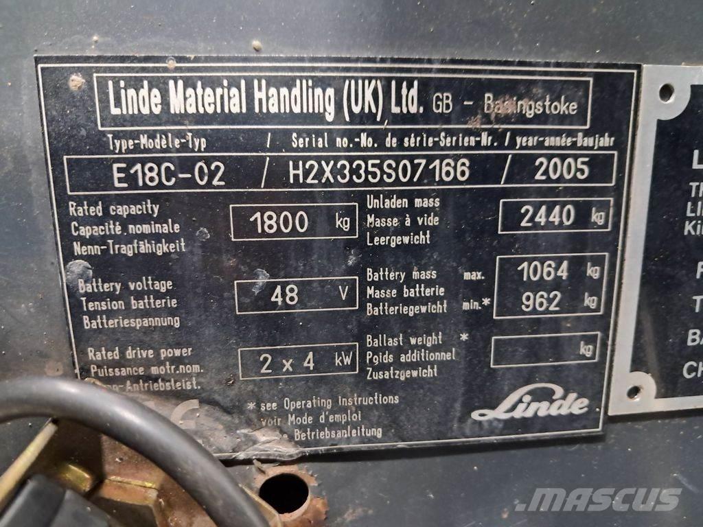 Linde E18C-02 电动叉车