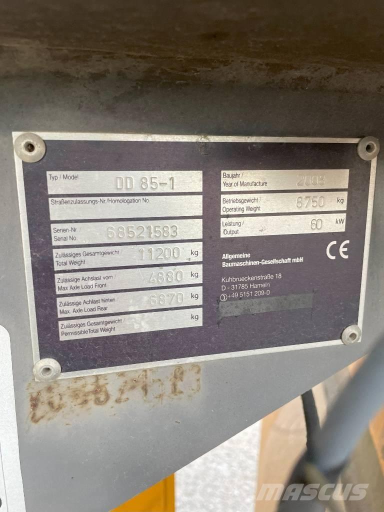 Volvo DD 85 双轮压路机