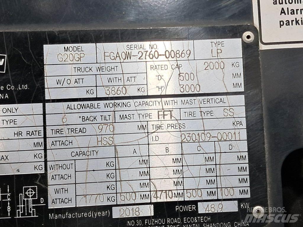 Doosan G20GP 天然气叉车