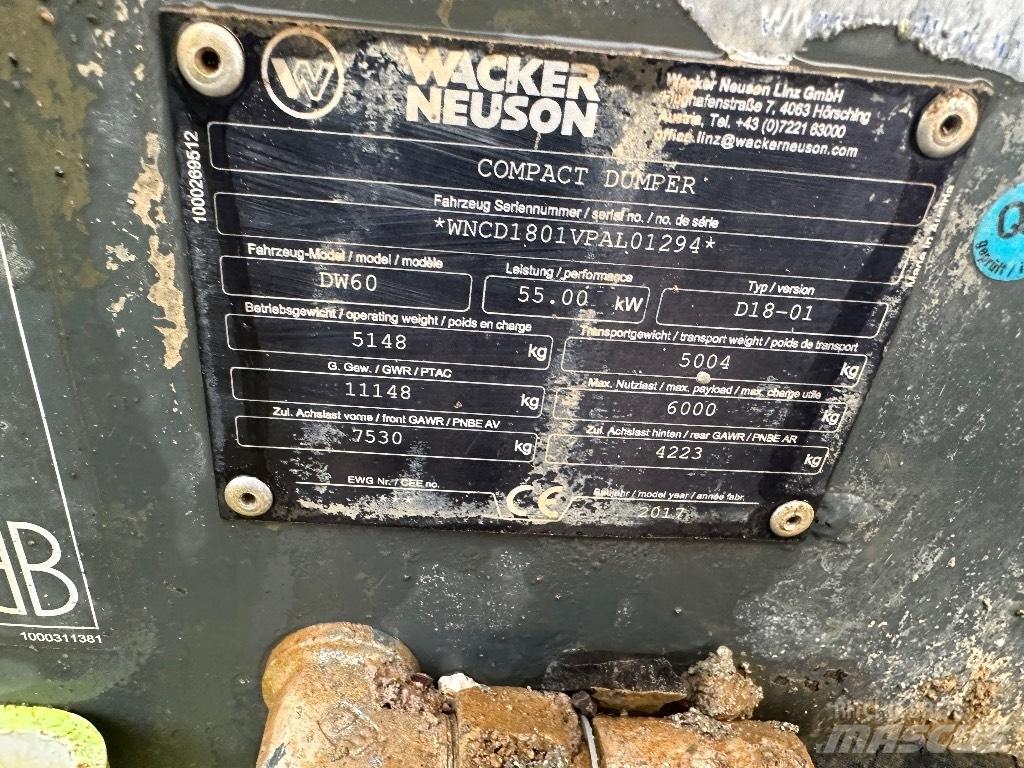 Wacker Neuson Dw60 翻斗车\公路型自卸车