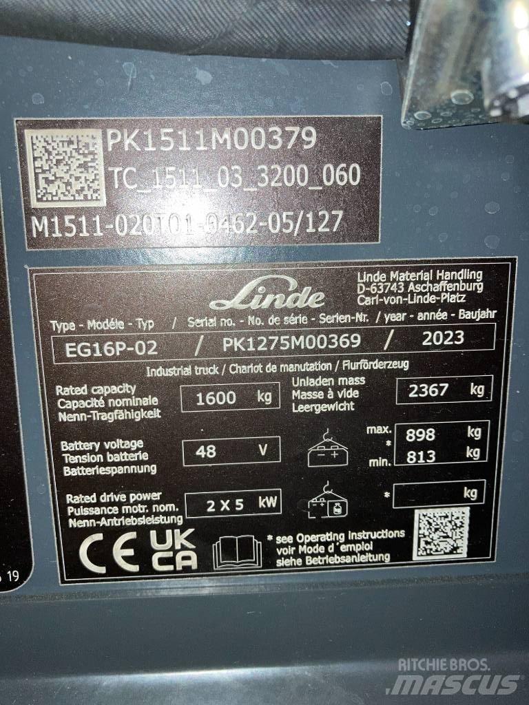 Linde EG16P/1275-02 电动叉车
