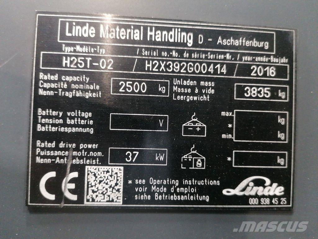 Linde H25T-02 天然气叉车