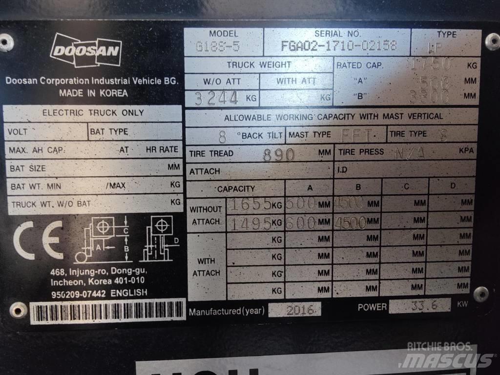 Doosan G18 S-5 天然气叉车