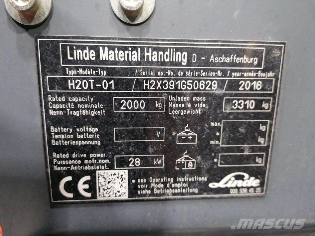 Linde H20T-01 天然气叉车