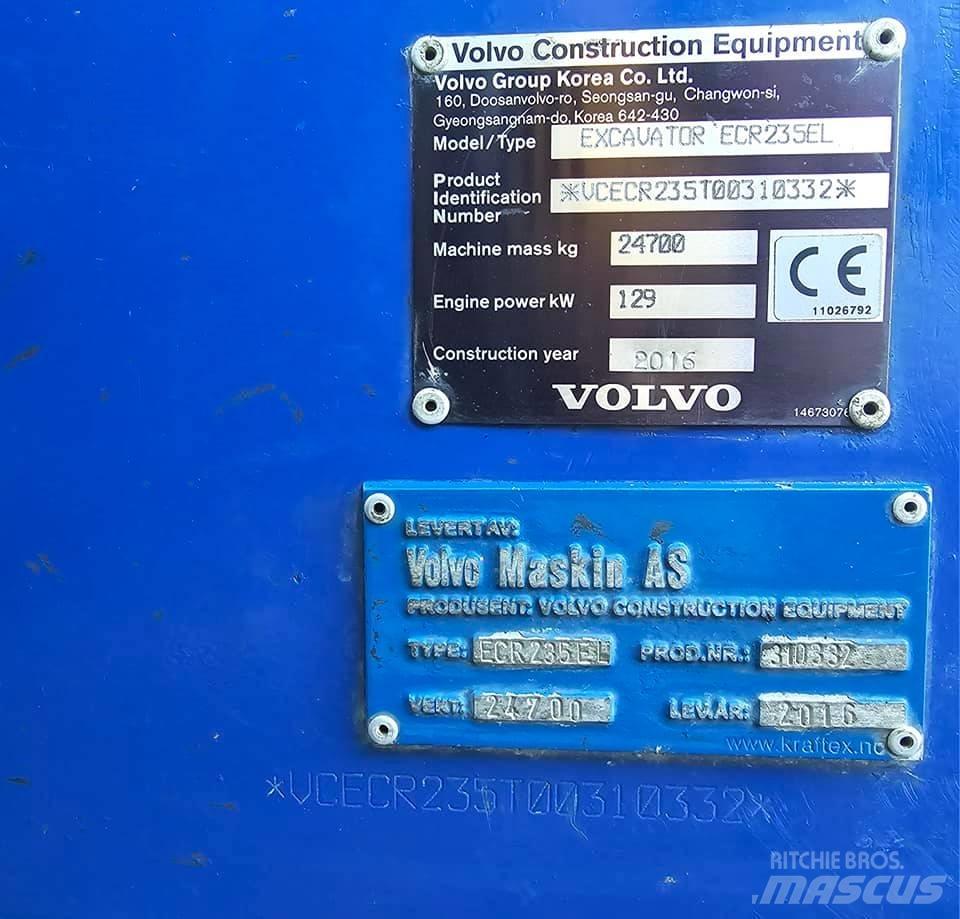 Volvo ECR 235 EL 履带挖掘机