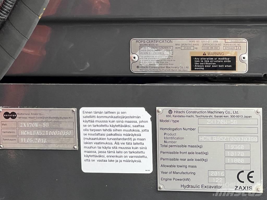 Hitachi ZX 170W-5B 轮式挖掘机