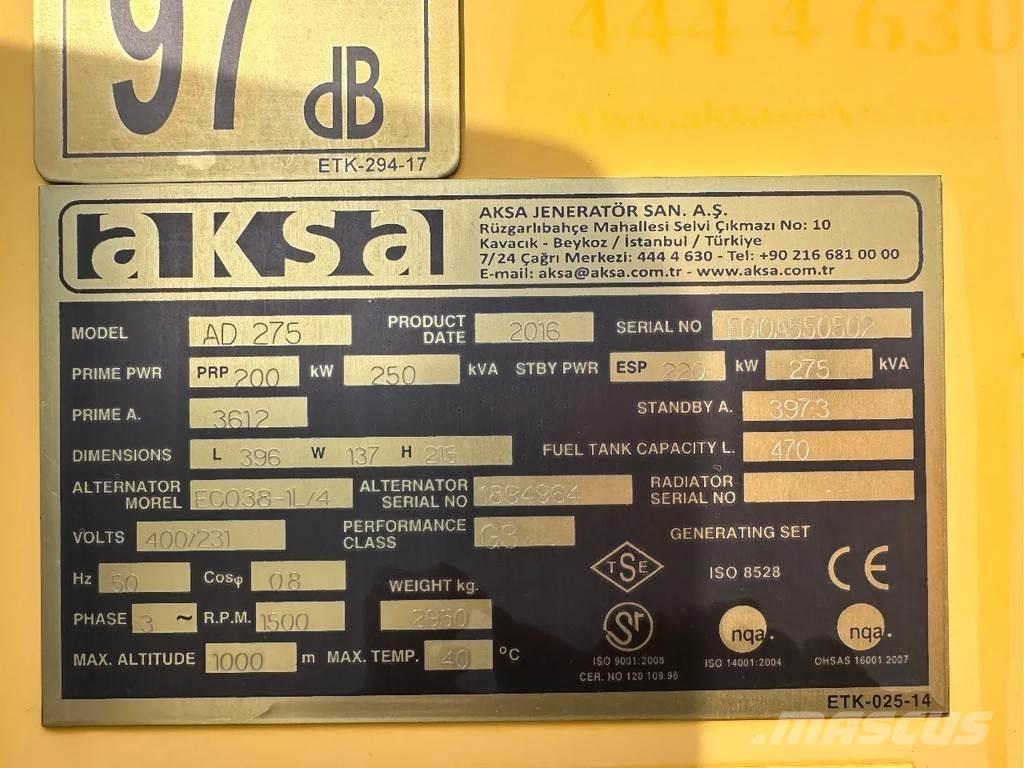 Doosan Aksa AD275 其它发电机