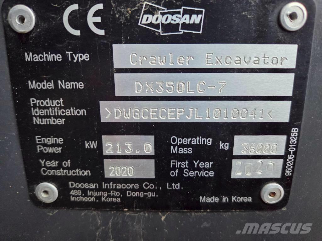 Develon DX 350 LC-7 履带挖掘机