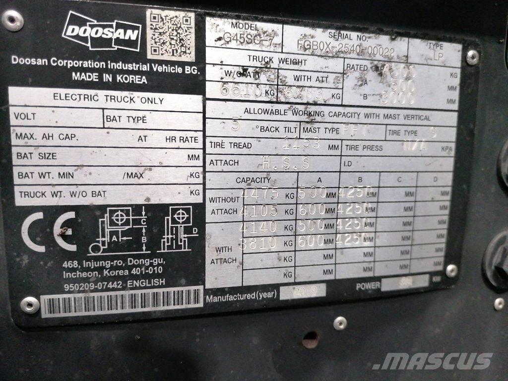 Doosan G45SC-7 天然气叉车