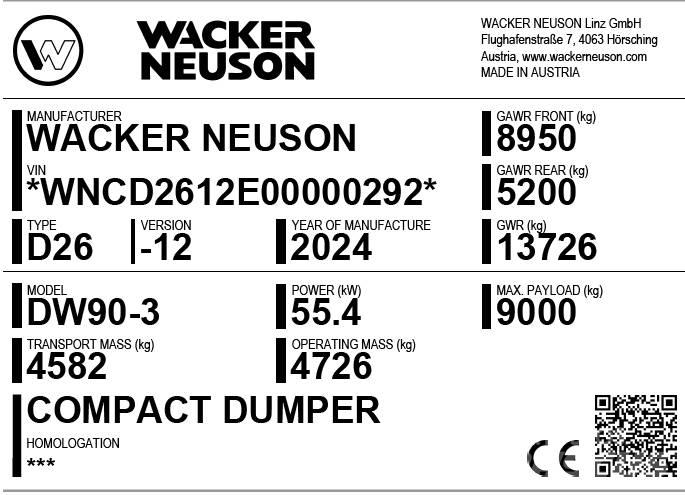 Wacker Neuson DW90-3 翻斗车\公路型自卸车
